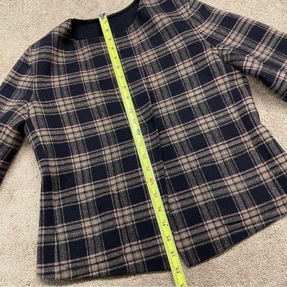 Max Mara Weekend | Plaid Reversible Wool Jacket Navy - Picture 11 of 14